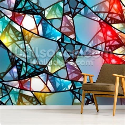 Glowing Stained Glass Wall Mural Wallsauce AU Stained Glass Wall