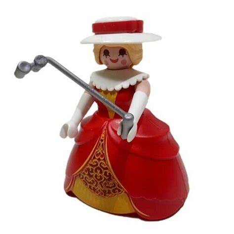 Htf Geobra Playmobil Lady With Red Gown Opera Glasses Theater