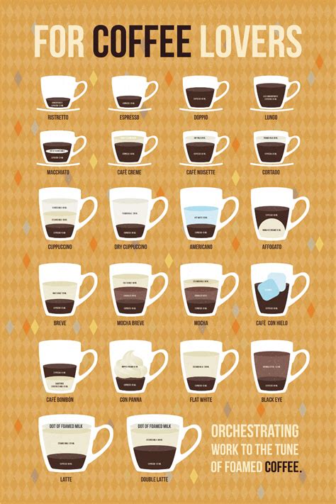 Cappuccino Latte Ristretto Or Macchiato Coffee Infographic Coffee