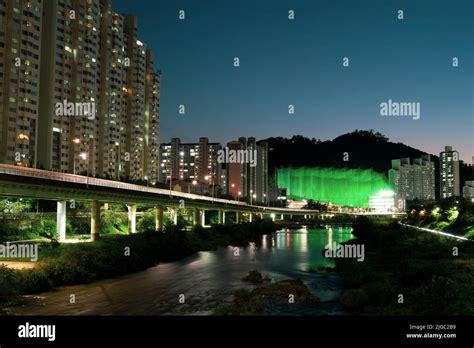 Night View Of Anyang Gyeonggi Do Korea Stock Photo Alamy