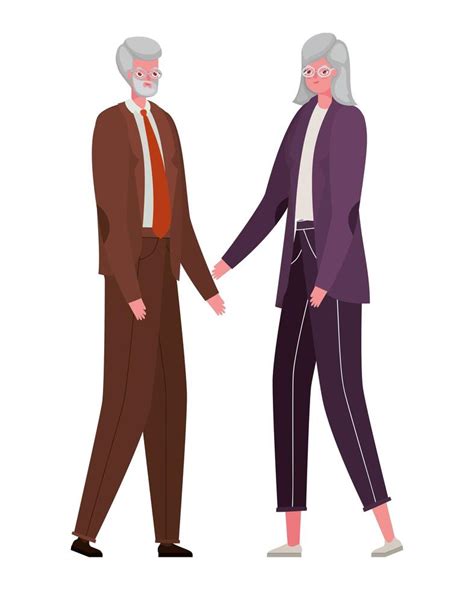 Senior Woman And Man Cartoons Vector Design 4027731 Vector Art At Vecteezy