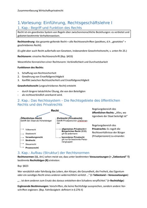 Zusammenfassung Kap Begriff Und Funktion Des Rechts Recht Ist Ein