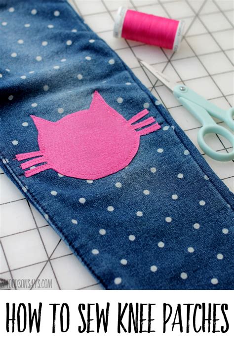 How To Sew Knee Patches With A Free Cat Template Swoodson Says