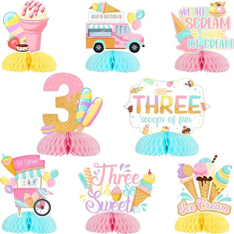 Amazon Jollyboom Ice Cream 3rd Birthday Decoration For Girls