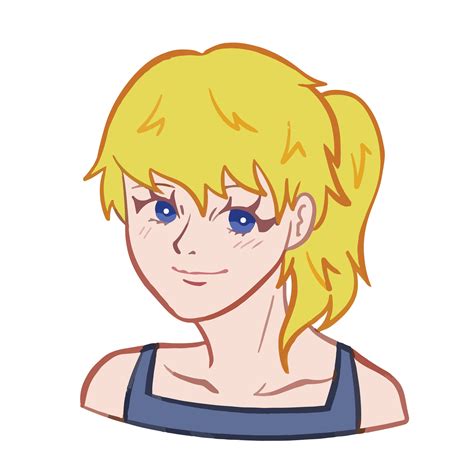 Girl With Blonde Hair And Blue Eyes Character Face Anime Style Vector