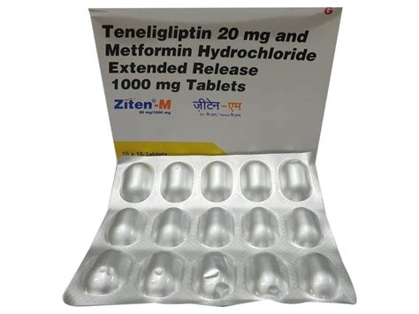 Teneligliptin 20 Mg And Metformin Hydrochloride 1000 Mg Tablets At Rs