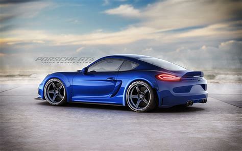 Porsche Cayman GT4 coches azules vehículo Porsche coche Fondo de