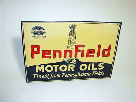 Good Looking Nos 1930s Pennfield Motor Oils Single Sided T