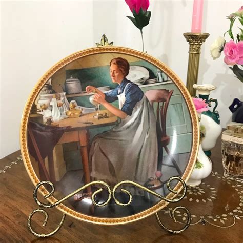 Norman Rockwell Plate Working In The Kitchen Furniture Home Living