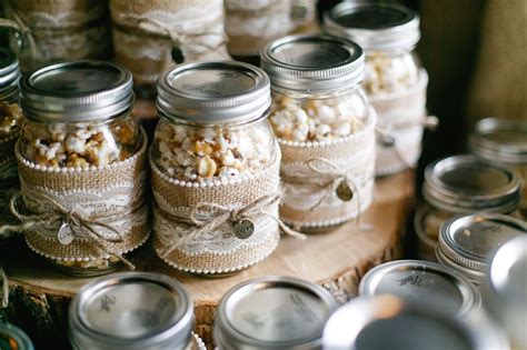 Diy Popcorn Mason Jar Wedding Favors