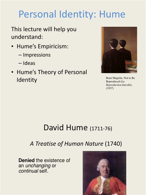 Phil 102 Personal Identity Hume 1 Philosophy Of Self David Hume