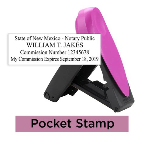 New Mexico Pink Rectangle Notary Stamp Corp Connect