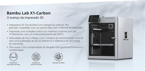 Impressora D Bambu Lab X Carbon Combo Gtmax D Impressoras D