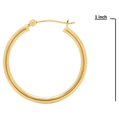 Amanda Rose Collection 14k Yellow Gold Classic Round Hoop Earrings