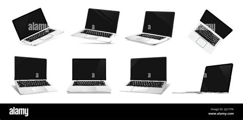 Modern 3D Open Laptops Mockups Stock Vector Image Art Alamy