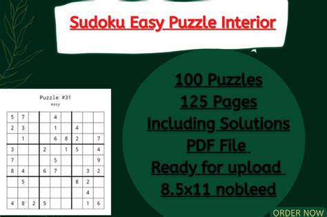 Sudoku Easy Puzzles Interior Kdp Graphic By Design Creative Fabrica