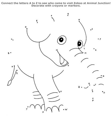 Elephant Dot To Dot Printable