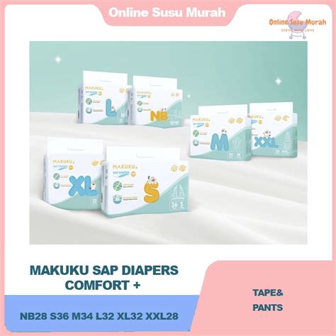 Jual Makuku Sap Diapers Comfort Plus Tape Pants Nb S M L Xl