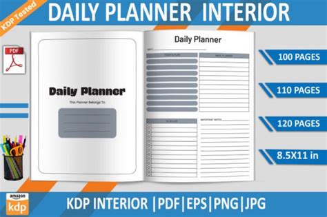 Daily Planner Kdp Interior Template Graphic By Educare Creative Fabrica