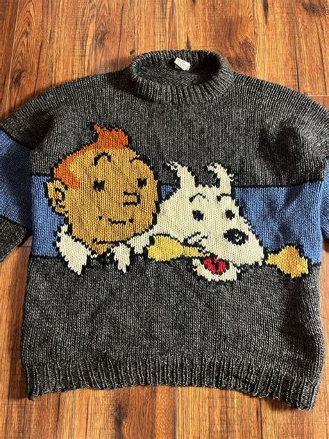 Movie Rare Vintage Tin Tin Cable Knit Cozy Jumper Herge Sundancer Grailed