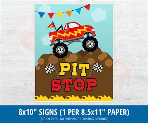 Monster Truck Party Signs Monster Truck Birthday Party Decor - Etsy