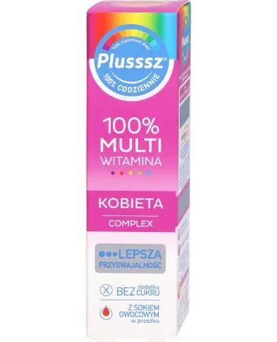 Plusssz 100 Multiwitamina Kobieta Complex smak malina pomarańcza 20