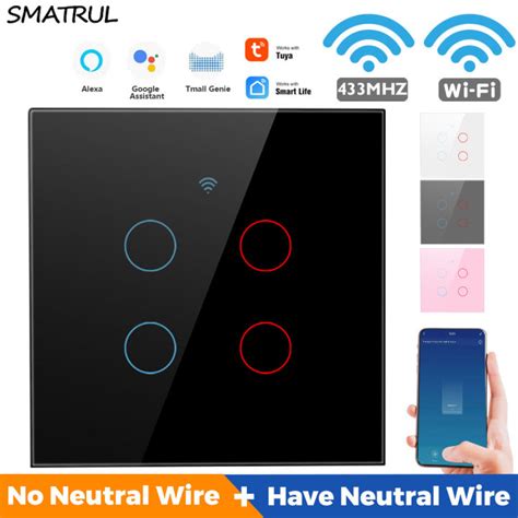 Smatrul Wifi Switch No Need Neutral Wire Smart Wall Light Switch With