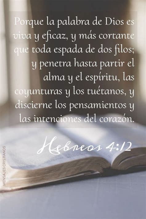 Mensajes Cristianos ️ Hebreos 4 12 Frases De La Biblia Libros De La