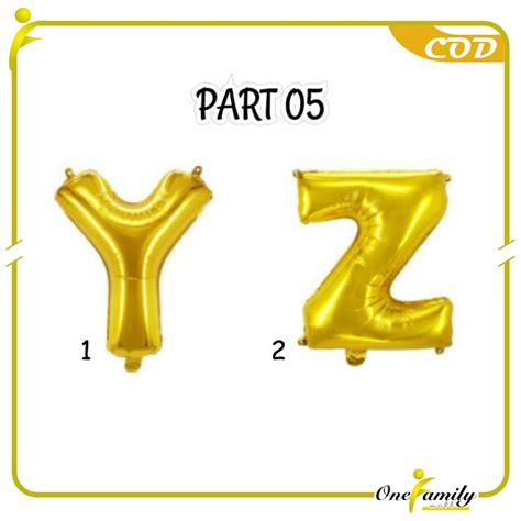 Jual One C Balon Foil Huruf Gold A Z Balon Foil Angka Ballon