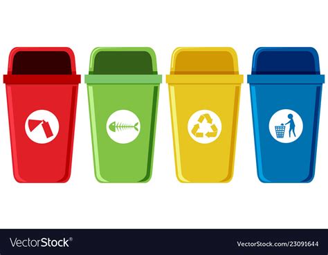 Set Of Recycling Bins Royalty Free Vector Image