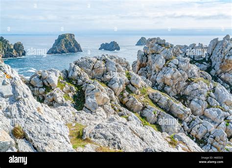 Rocky Coastal Scenery Around Pointe De Pen Hir In Brittany France