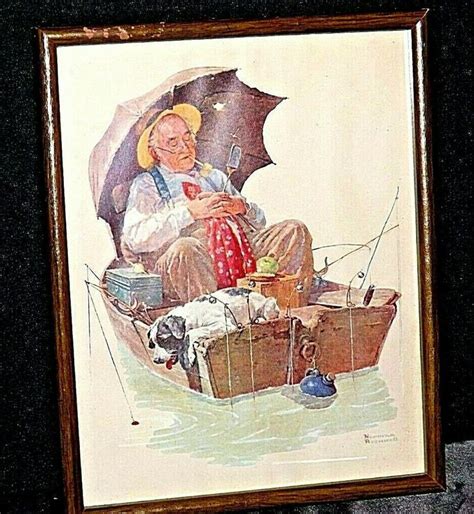 Grandpa Asleep Boat Gone Fishing By Norman Rockwell Aa20 23564995