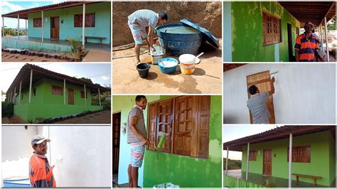 CONTINUAÇÃO DA PINTURA DA NOSSA CASA PINTAMOS A MEIA ÁGUA E DAMOS