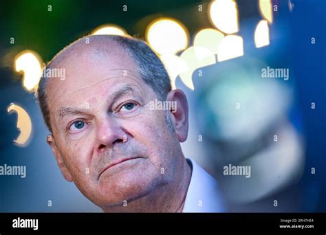 Potsdam Germany Th Aug Chancellor Olaf Scholz Spd Reacts