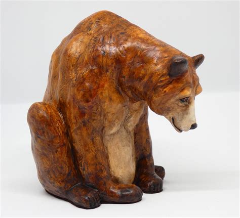 Grizzly Bear Original Clay Sculpture. Yellowstone Wildlife, Western Art ...