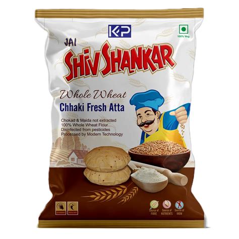 Jai Shiv Shankar Whole Wheat Flour Chakki Fresh Atta 1Kg Packaging