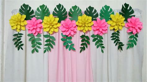 Easy Paper Flower Birthday Backdrop For Girls Youtube