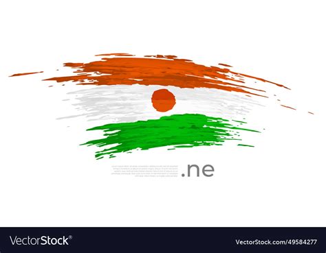 Niger Flag Brush Strokes Grunge Drawn Nigerian Vector Image