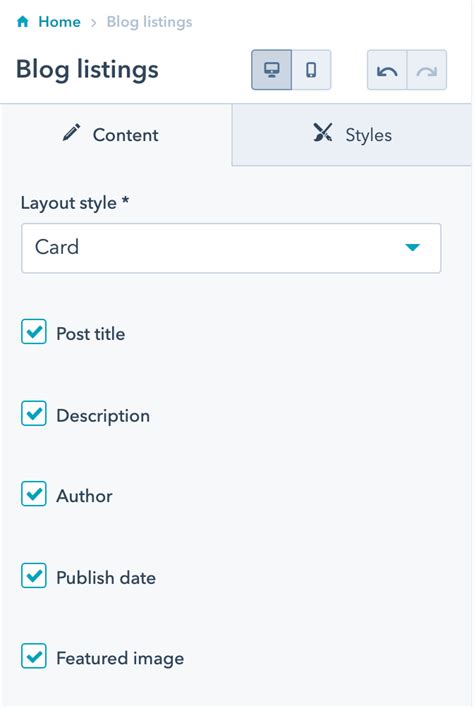 Edit Blog Listing Pages