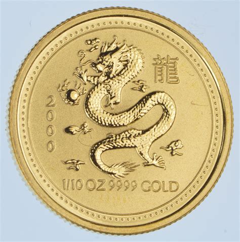 2000 Australia 15 Dollars Gold Coin Lunar Year Of The Dragon AGW 1 10