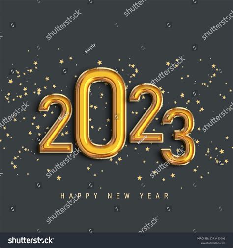 Happy New Year Gold Foil Stock Vector Royalty Free