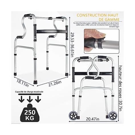 IBVIVIC Pliable Cadres de Marche et Déambulateurs avec 2 Roues Hau