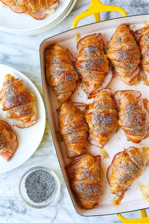 Baked Ham And Cheese Croissants Damn Delicious