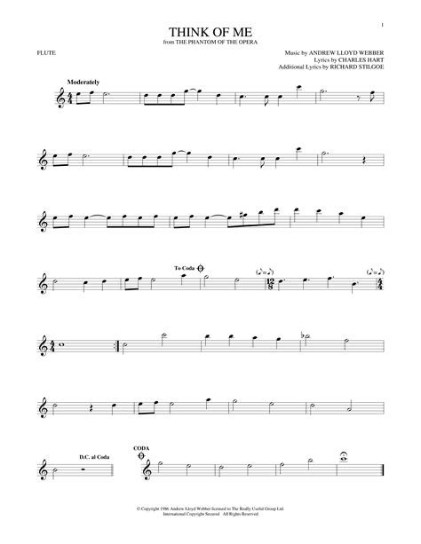 Play Official Version Of Think Of Me From The Phantom Of The Opera Sheet Music By Andrew Lloyd