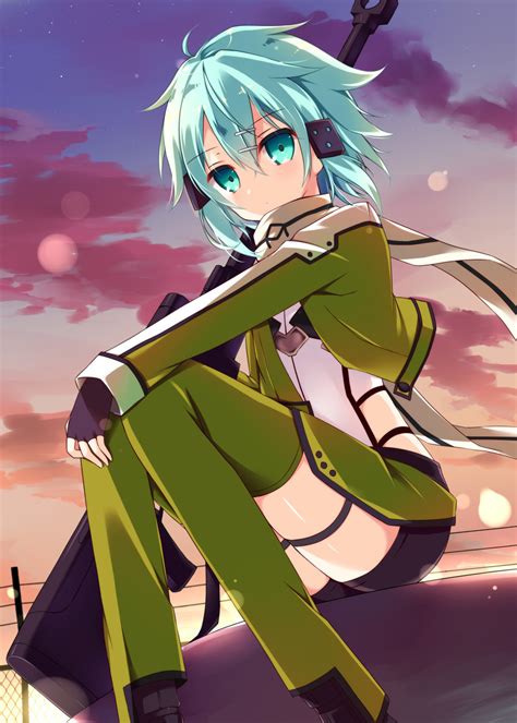 Sinon Sword Art Online Drawn By Hoshisnacherubi Danbooru