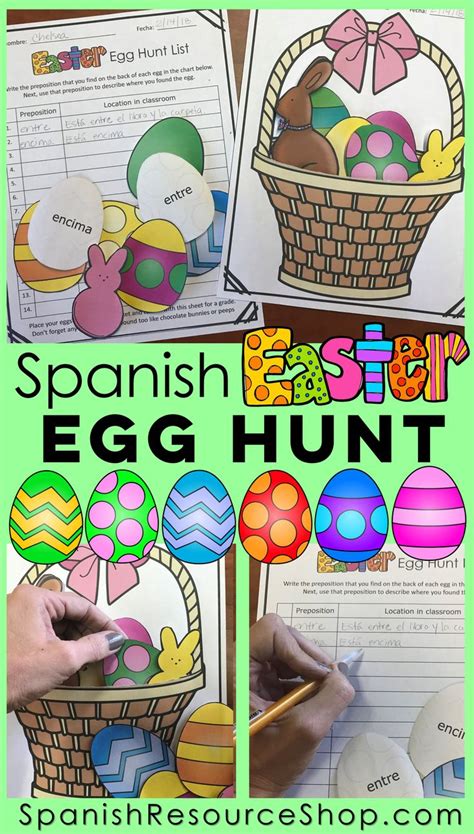 Spanish Easter Egg Hunt With Prepositions Spanish Activities Spanish Spanish Lesson Plans