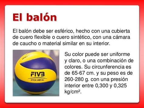 Dibujar el balón de volei describiendo sus características peso