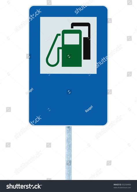 Gas Station Road Sign, Green Energy Concept Gasoline Fuel Filling ...