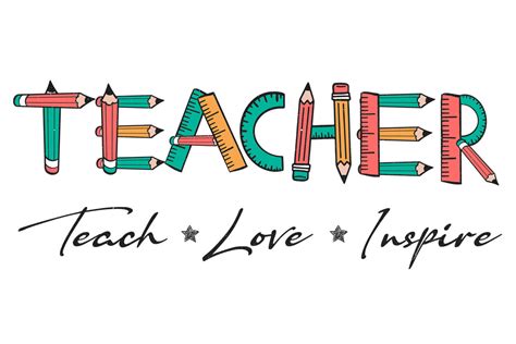 Teacher Teach Love Inspire Sublimation By BlossomFonts TheHungryJPEG