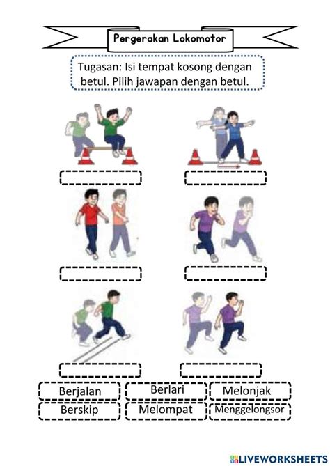 Pjpk Pergerakan Lokomotor Worksheet Live Worksheets